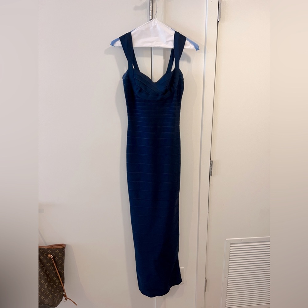 Herve Leger Navy Blue Gown